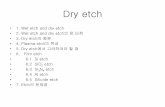 Dry etch - bandi.chungbuk.ac.krbandi.chungbuk.ac.kr/~nsk/processing/dry etch.pdf · Dry etch • 1. Wet etch and dry etch • 2. Wet etch and dry etch의장.단점 • 3. Dry etch의종류