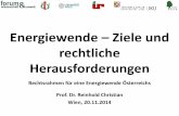 Energiewende Ziele und rechtliche Herausforderungen–20112014/... · Energiewende – Ziele und rechtliche Herausforderungen Rechtsrahmen für eine Energiewende Österreichs Prof.