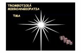 TROMBOTICKÁ MIKROANGIOPATIA TMA - Slovenská ... · TMA spektrum ochorení s podobnou klinickou manifestáciou tvorba trombov v mikrokapilárach trombocytopénia mikroangiopatická