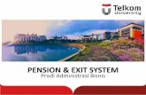 PENSION & EXIT SYSTEM - saragih.staff.telkomuniversity.ac.id · Pensiun ditunda Pensiun atas permintaan karyawan, namun usia peminta pensiun belum mencapai usia pensiun. ... Mengelola