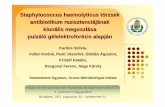 Staphylococcus haemolyticus törzsek antibiotikum ... · 2001 -2005 k özött a Semmelweis Egyetem intenz ív centrumaiban ápolt betegekb ıl kiteny észett S. haemolyticus törzsek