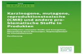 Kurzfassung: Karzinogene, mutagene, reproduktionstoxische ... · Karzinogene, mutagene, reproduktions-toxische (CMR) und andere problematische Stoffe in Produkten . Identifikation