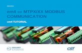 08/10/2014 em4 MTPX/XX MODBUS COMMUNICATION · em4 Modbus Addresses Crouzet Automation - em4 MTP Modbus Oct 2014 7 Drag and drop the COM 0 functions into your worksheet. XW IN Byte