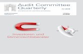 Audit Committee Quarterly · Schwerpunkt Investoren und Stimmrechtsberater 6 Audit Committee Quarterly IV/2018 Good corporate governance ist ein Dauerbrenner der Ökonomie und der