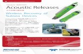 Teledyne BENTHOS Acoustic Releases - 水中計測 … Recovery of Subsea Devices Teledyne BENTHOS Acoustic Releases 水中音響切離装置 A Teledyne BENTHOS Acoustic Releases Datasheet