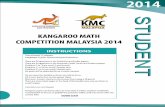 Kangaroo Math Competition 2014 (Malaysia) { Student · akhir kejohanan pasukan A memperoleh 7 markah sementara pasukan B dan C masing-masing ... BC is a chord of the big circle which