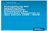 Entwicklung der spezifischen Kohlendioxid … des deutschen Strommix in der Zeitreihe ab 1990, der als Indikator für die Klimaverträglichkeit der Stromerzeugung angesehen werden