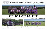 CRICKET - puc.parispuc.paris/baseball/wp-content/uploads/sites/6/2018/10/Cricket-flyer-2019-2020-V1.pdf2000 2003, 2014 et 2016) Finaliste de la Coupe d’Europe des clubs en 1998.