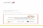Sachbericht und Evaluation des Projekts KeKs file- 2 - Sachbericht zum Projekt Kommunikation erleichtern, Kooperation stärken – KeKs Förderung des Ausbaus der Kooperation zwischen