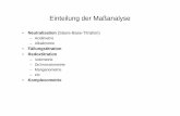Einteilung der Maßanalyse - Universität Regensburg · Einteilung der Maßanalyse • Neutralisation (Säure-Base-Titration) – Acidimetrie – Alkalimetrie • Fällungstitration