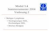 Modul 3.4 Sommersemester 2004 Vorlesung 2haemonk/fuer_studenten/Vorlesungsfolien/Lymphome... · Follicular lymphoma (FL) Therapieprinzipien 1) In lokalisierten Stadien kuratives Potential