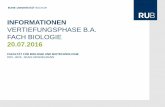 INFORMATIONEN · informationen vertiefungsphase b.a. fach biologie 20.07.2016 fakultÄt fÜr biologie und biotechnologie dipl.-biol. skadi heinzelmann