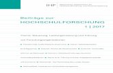 Beiträge zur Hochschulforschung 1/2017 - bzh.bayern.de · Public Management wie Evaluationen, leistungsorientierte Mittelverteilung, Rankings und Zielvereinbarungen vor und untersucht