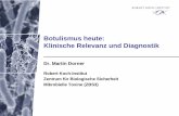 Botulismus heute - Klinische Relevanz und Diagnostik · keine standardisierte Diagnostik in Deutschland! • Matrices interferieren mit dem Nachweis des Erregers und der Toxine >>