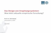 Das Design von Vergütungssystemen Was lehrt aktuelle ...doku.iab.de/veranstaltungen/2018/WtP_Praesentation_Sliwka.pdf · Dirk Sliwka 2018 Das Design von Vergütungssystemen Was lehrt