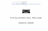 Fortschritte der Akustik - dega-akustik.de · Impressum DAGA 2000 – Oldenburg Veranstalter: Deutsche Gesellschaft für Akustik e.V. (DEGA) unter Mitwirkung von Deutsche Physikalische