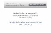 Lexikalische Strategien für behaltenseffektives Lernenhome.uni-leipzig.de/didakrom/pdf/Vortrag HANNOVER.pdf · Lexikalische Strategien für behaltenseffektives Lernen Workshop -