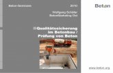 Qualitätssicherung im Betonbau / Prüfung von Beton · 4) Bei Beton mit hohem Wassereindringwiderstand ÜK 1 zulässig nur für Beton, der maximal zeitweilig aufstauendem Sickerwasser