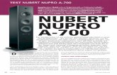 Hersteller: Nubert Modell: nuPro A-700 Art: Aktive HiFi ... · Audioquelle kommunizieren mit dem Empfänger-Modul, das an die nuPro Box angeschlossen wird. Ganz billig ist dieser