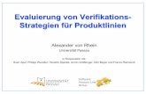 Evaluierung von Verifikations- Strategien für Produktlinien · Evaluierung von Verifikations-Strategien für Produktlinien Alexander von Rhein Universität Passau . in Kooperation
