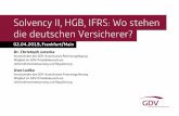 Solvency II, HGB, IFRS: Wo stehen die deutschen Versicherer? · 02.04.2019, Frankfurt/Main die deutschen Versicherer? Solvency II, HGB, IFRS: Wo stehen Uwe Ludka Vorsitzender des