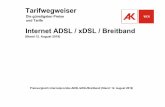 Tarifwegweiser · ADSL Direkt Up-to 12320/1024; Servicepauschale €20/Jahr; einmalige Aktivierungskosten € 69; Herstellung des Anschlusse € 39,90 (Aktion bis 27.6.2019) statt