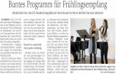  · Buntes Programm für Frühlingsempfang Musikschüler der Lahn-Dill-Akademie begrüßen bei ihrem Konzert im Atrium der WvO die neue Jahreszeit