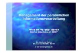 Management der persönlichen Informationsverarbeitung · Management der persönlichen Informationsverarbeitung Freie Universität Berlin Sommersemester 2007 Dr. Gerhard Huhn Emergence