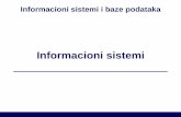 Informacioni sistemi i baze podataka - acs.uns.ac.rs · •identifikacija struktura, procesa i resursa realnog sistema •detaljna specifikacija informacionih zahteva korisnika –konceptualni