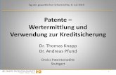 Patente – Wertermittlung und Verwendung zur Kreditsicherung · Patente – Wertermittlung und Verwendung zur Kreditsicherung Dr. Thomas Knapp Dr. Andreas Pfund Dreiss Patentanwälte