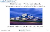UAC Europe Profile extrudate & Componente pentru Industria ... Company Presentation.pdf · •Prelucrare prin aschiere •Tratarea Suprafetelor •Asamblare •Vanzari •consiliere