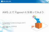 AWS 上で Pgpool-II を使ってみよう - sraoss.co.jp · AWS 上で Pgpool-II を使ってみよう PostgreSQL Conference Japan 2017 2017/11/3 SRA OSS, Inc. 日本支社 長田