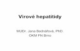 Virové hepatitidy - is.muni.cz · Hepatitida D • rod Deltovirus • satelitní virus HBV (replikace jen v buňkách infikovaných HBV) • cirkulární RNA, 1 protein (HDAg), obal
