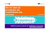 De la idei la proiecte de mobilitate de succes 01.02 · De la idei la proiecte de mobilitate de succes 01.02.2018 Webinar pentru proiecte de mobilitate in domeniul tineretului Erasmus+