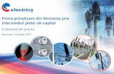 Prima privatizare din Romania prin intermediul pietei de ... · In 2015, Romania a exportat circa 10.5 TWh energie electrica (reprezentand 20% din consumul intern), mai mult cu 28%