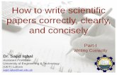 How to write scientific papers correctly, clearly, and ...ieplahorecentre.com/img/cms/pdffiles/How to Write Scientific Research... · How to write scientific papers correctly, clearly,