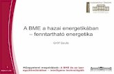 A BME a hazai energetikában –fenntartható energetika · Műegyetemi megoldások: A BME és az ipar 2016.11.23. együttműködése –intelligens technológiák 1 A BME a hazai