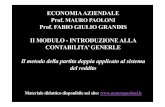 ECONOMIA AZIENDALE Prof. MAURO PAOLONI Prof. FABIO …disa.uniroma3.it/wp-content/uploads/2016/11/2.-Il-metodo-della-partita-doppia... · ECONOMIA AZIENDALE Prof. MAURO PAOLONI Prof.