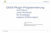 QGIS-Plugin-Programmierung uwe@qgis.de • Mit dem Programm „QtDesigner-Portable.exe“ ein neues Menüfenster kreieren und als ui-Datei abspeichern. 27.09.2016 5 Dabei wird die