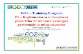 WP4 – Traininig Program P5 – Reglementarea si finantarea ... · WP4 – Traininig Program P5 – Reglementarea si finantarea proiectelor de utilizare a energiei geotermale de