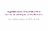 Hypertension intracrânienne: causes et principes de ... · – GCS 3-8 – Scanner anormal: hématome, contusion, oedème, engagement, ... – standard craniotomy within 96 hours