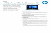 HP EliteBook 840r G4 Notebook-PC · Datenblatt | HP EliteBook 840r G4 Notebook-PC HP empfiehlt Windows 10 Pro. HP EliteBook 840r G4 Notebook-PC Tabelle mit Spezifikationen Ver fügbare