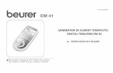 860351 Generator de curent terapeutic digital Beurer TENS ... · Prin tehnologia de masaj integrată generatorul digital de TENS/EMS oferă posibilitatea de reducere a tensiunii musculare