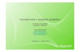 »Inovativnost v socialnih podjetjih« - vibacom.sivibacom.si/upload/inovativnostvsoacialnihpodjetjih1101013.pdf · Primarna Dejavnost (kmetijstvo , turizem, obrtništvo, industrija)