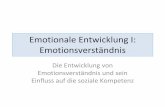 Emotionale Entwicklung I: Emotionsverständnis · 0‐6 M. 12 M. 2 J. 3 J. 4 J. 5 J. 6.J 7.J Reaktion auf Gesichtsaus‐ drücke Reaktion auf Gesichtsaus‐ drücke Bedeutung von