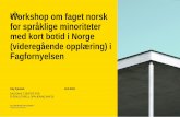 Workshop om faget norsk for språklige minoriteter med kort ...nafo.oslomet.no/wp-content/uploads/2018/11/DF_Norsk-kort-botid-vgo.pdf · sammenhengen mellom språk, kultur og identitet