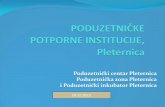 POTPORNE INSTITUCIJE, Pleternica · Usluge PC Pleternica: - besplatno savjetovanje usluge pri inkubaciji poduzetnika usluge tijekom poslovanja poduzetnika izrada EU projekata