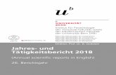 Jahres- und Tätigkeitsbericht 2018 · project budget: 350'000 chf Research support by other Foundations and other funding agencies (e.g. Industry) Zusprachen Forschungsbeiträge