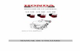 MOTOARE DE UZ GENERAL - Tools.Store · 2 / 26 Va multumim pentru cumpararea unui motor HONDA Acest manual cuprinde informatii asupra functionarii si intretinerii motoarelor HONDA
