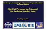 Kiat-Kiat Penyusunan Proposal dari berbagai sumber dana · Sukir Maryanto, Ph.D Kiat-Kiat Penyusunan Proposal dari berbagai sumber dana Workshop & Pendampingan Penyusunan Proposal